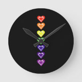 Rainbow hearts runde wanduhr (Vorderseite)