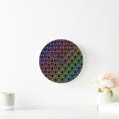 Rainbow Hearts Runde Wanduhr (Zuhause)