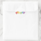 Rainbow-Hearts Runder Aufkleber (Tasche)