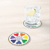 Rainbow Hearts Runder Pappuntersetzer (Vor Ort)