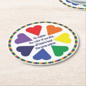 Rainbow Hearts Runder Pappuntersetzer (Angewinkelt)