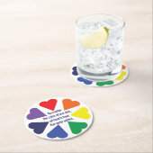 Rainbow Hearts Runder Pappuntersetzer (Vor Ort)