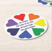 Rainbow Hearts Runder Pappuntersetzer (Angewinkelt)