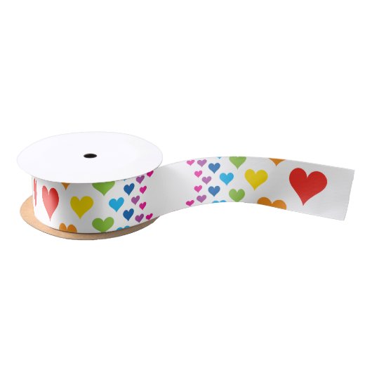 Rainbow Hearts Satinband (Spule)