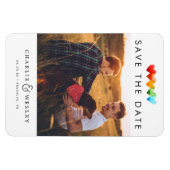 Rainbow Hearts Save the Date mit Foto Magnet (Horizontal)
