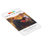 Rainbow Hearts Save the Date mit Foto Magnet (Rechte Seite)