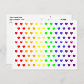 Rainbow Hearts Save the Date Postkarte (Vorne/Hinten)