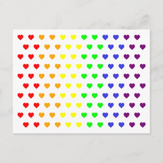 Rainbow Hearts Save the Date Postkarte (Vorderseite)
