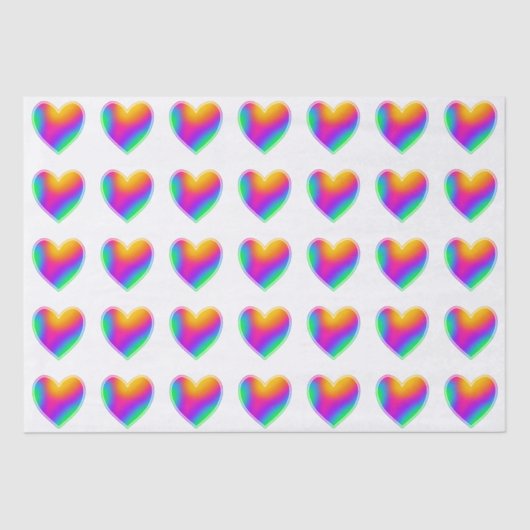 Rainbow Hearts Seidenpapier (Vorderseite)