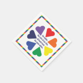 Rainbow Hearts Serviette (Ecke)