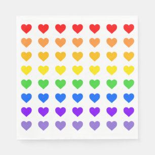Rainbow Hearts Serviette