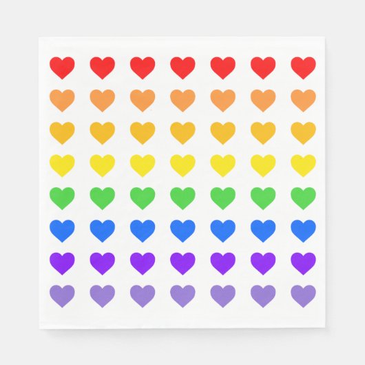 Rainbow Hearts Serviette (Vorderseite)