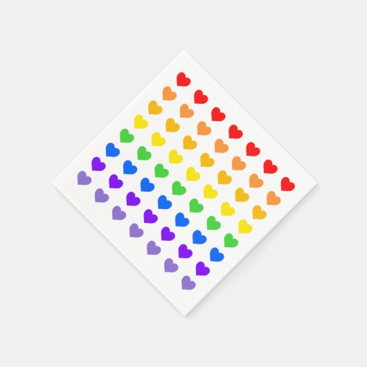 Rainbow Hearts Serviette (Ecke)