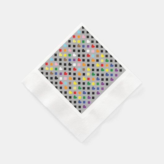 Rainbow Hearts Serviette (Ecke)