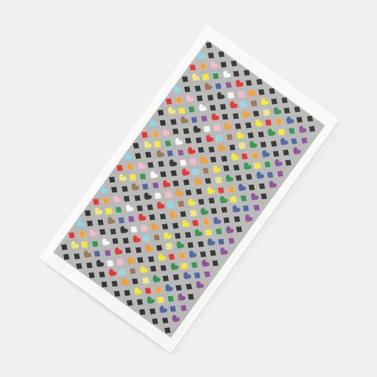 Rainbow Hearts Serviette (Ecke)