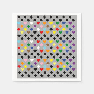 Rainbow Hearts Serviette