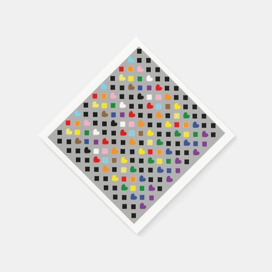 Rainbow Hearts Serviette (Ecke)