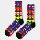 Rainbow hearts socken (Linkes Detail)