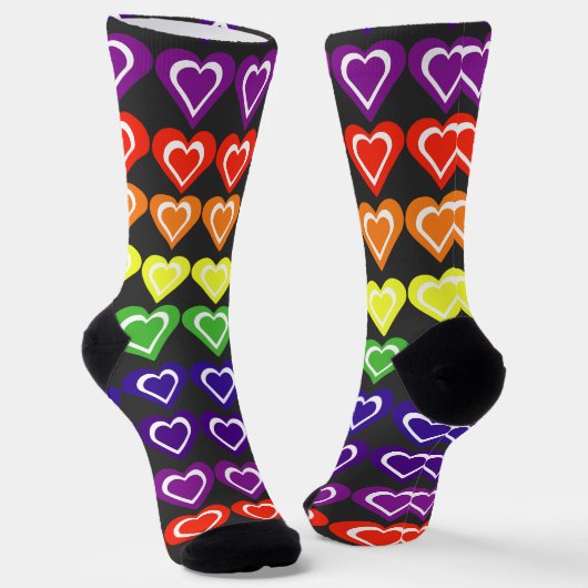 Rainbow hearts socken (Gewinkelt)