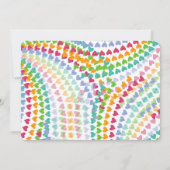 Rainbow Hearts Sprinkles Baby Birth Ankündigung (Rückseite)