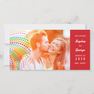 Rainbow Hearts Sprinkles Foto Save the Date