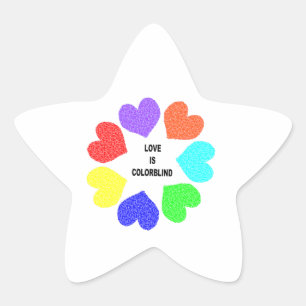 Rainbow Hearts Star Stickers der interrassischen L