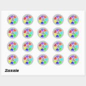 Rainbow Hearts Stickers der interrassischen Liebe (Blatt)