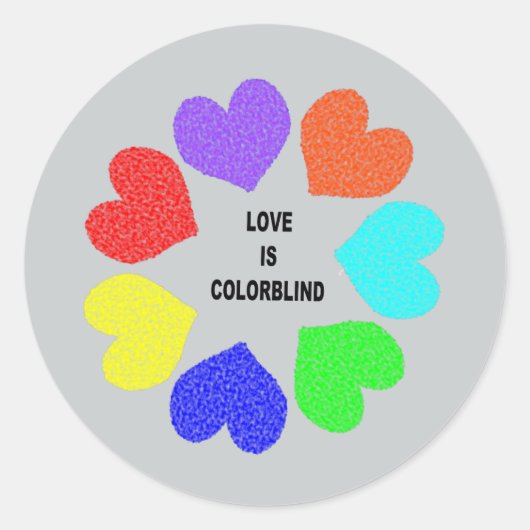 Rainbow Hearts Stickers der interrassischen Liebe (Vorderseite)