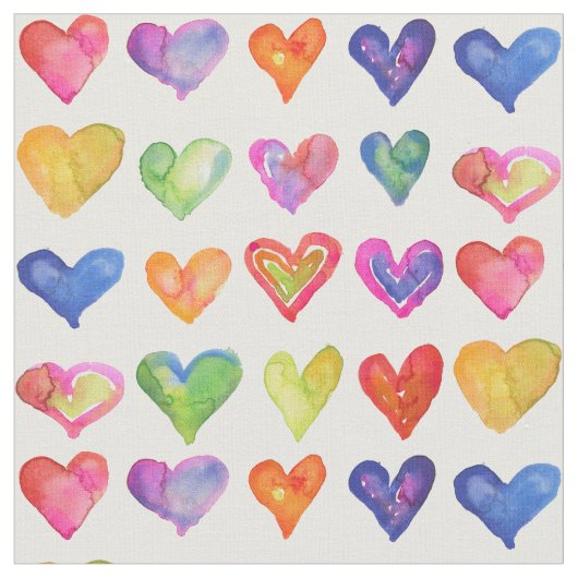 Rainbow Hearts Stoff (Nahaufnahme)