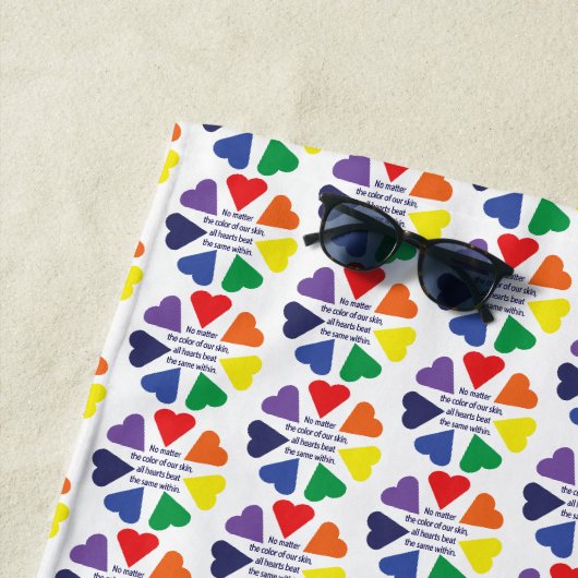 Rainbow Hearts Strandtuch (Beispiel)
