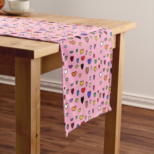 Rainbow Hearts Table Runner Mittelgroßer Tischläufer (Beispiel)