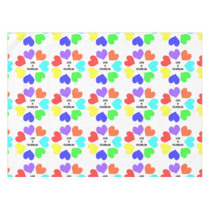 Rainbow-Hearts-Tablette Liebe Tischdecke