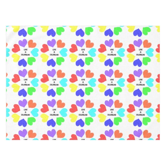 Rainbow-Hearts-Tablette Liebe Tischdecke (Vorderseite (Horizontal))