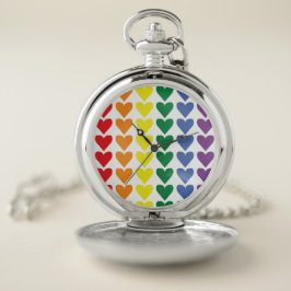 Rainbow Hearts Taschenuhr