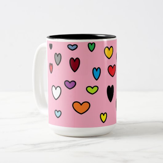 Rainbow Hearts Tasse (Vorderseite Links)