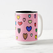 Rainbow Hearts Tasse (VorderseiteRechts)