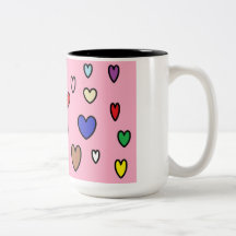 Rainbow Hearts Tasse