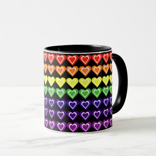 Rainbow hearts tasse (VorderseiteRechts)