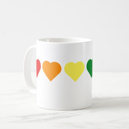 Rainbow Hearts Tasse (Vorderseite Links)