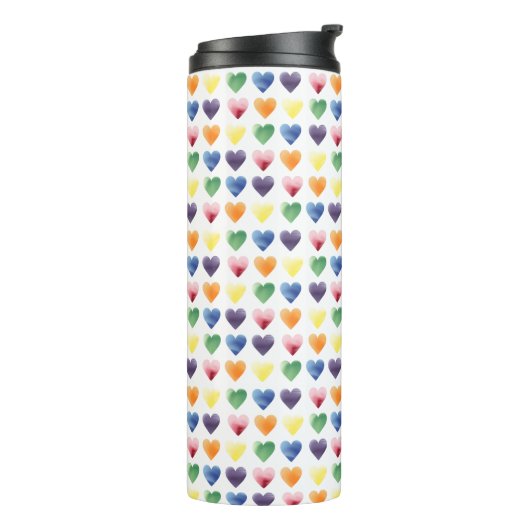 Rainbow Hearts Thermosbecher (Nach links gedreht)