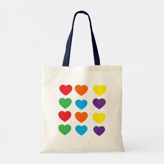 Rainbow Hearts Tragetasche (Rückseite)