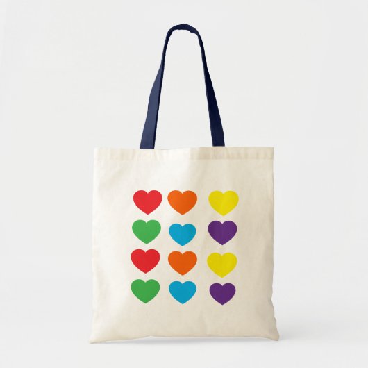 Rainbow Hearts Tragetasche (Vorne)