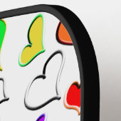 Rainbow Hearts Two Sided Monogram Pickleball Schläger (Linke Seite)