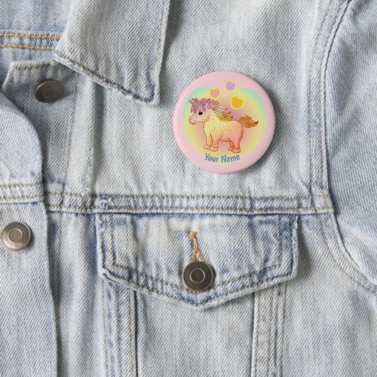 Rainbow Hearts Unicorn Button (Beispiel)