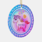 Rainbow Hearts Unicorn Keramik Ornament (Rechts)