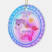 Rainbow Hearts Unicorn Keramik Ornament (Links)