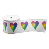 Rainbow Hearts Watercolor Satinband (Spule)