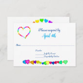Rainbow Hearts Wedding Invitation UAWG Einladung (Vorne/Hinten)