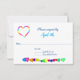 Rainbow Hearts Wedding Invitation UAWG Einladung