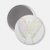 Rainbow Hearts White Angel Art Magnet (Vorderseite/Rückseite)